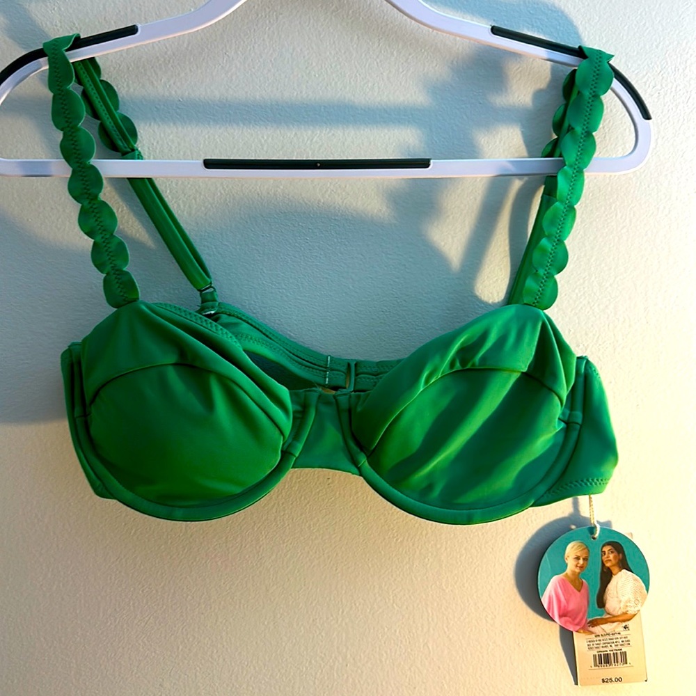 Rhode Swim Bikini Top Green Underwired NWT size XL